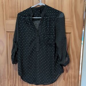 Maurices Black and Red Patterned Blouse